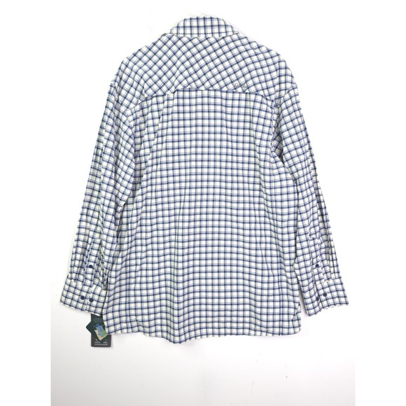NEW Cabelas Shirt Men L White Plaid Nylon Blend Vented Fishing Button-Up‎ - Picture 8 of 13